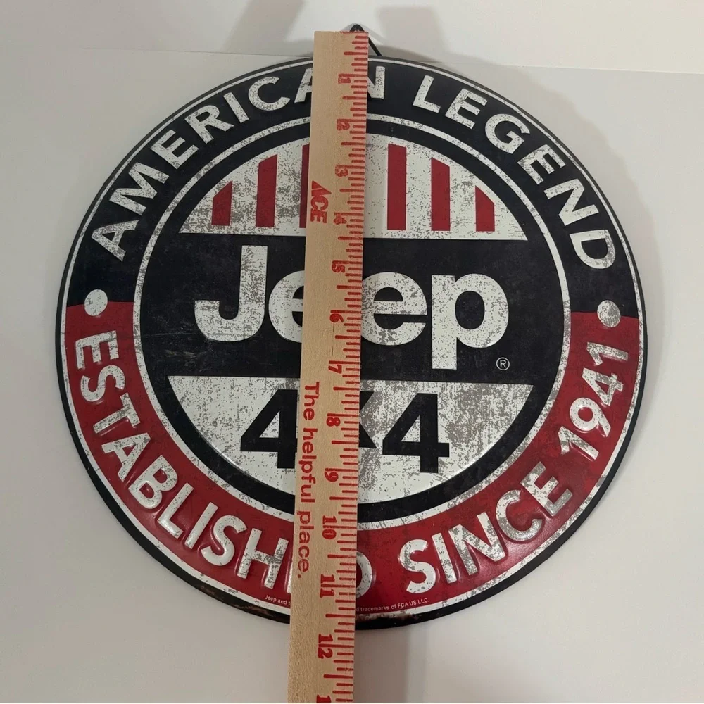 Jeep 4x4 American Legend Metal Wall Sign 12” Licensed Decor - Vintage